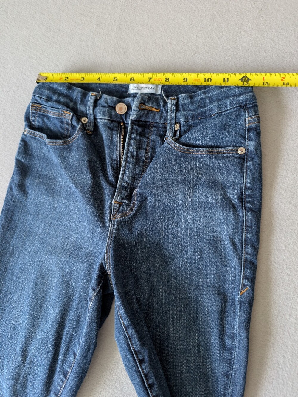 Good American Good Legs Extra Stretch Mid Rise Dark Wash Skinny Jeans 6/28 image 10